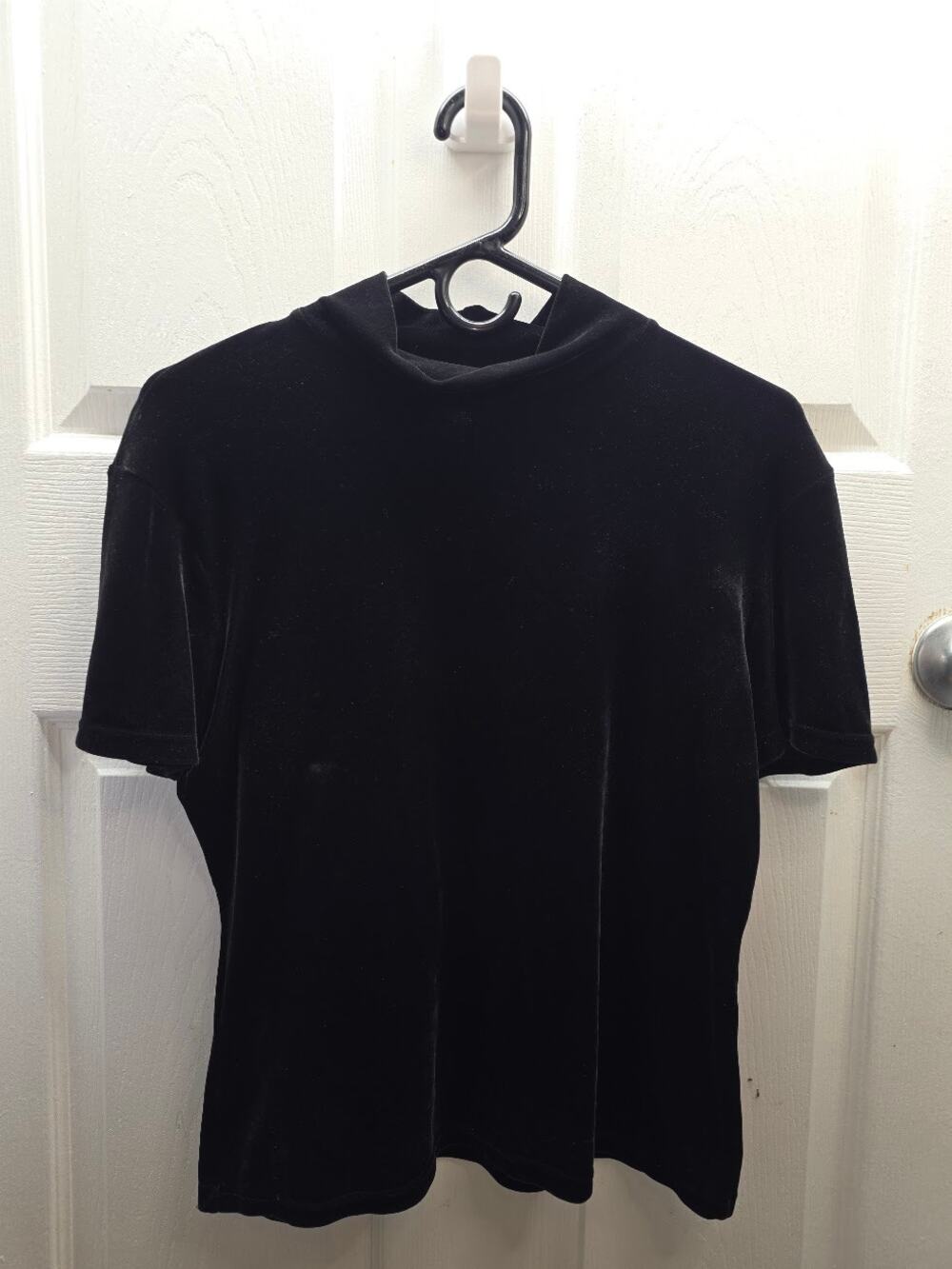 VTG Victoria's Secret Black Velvet Top L 90s Goth Made USA Witchcore Whimsigoth